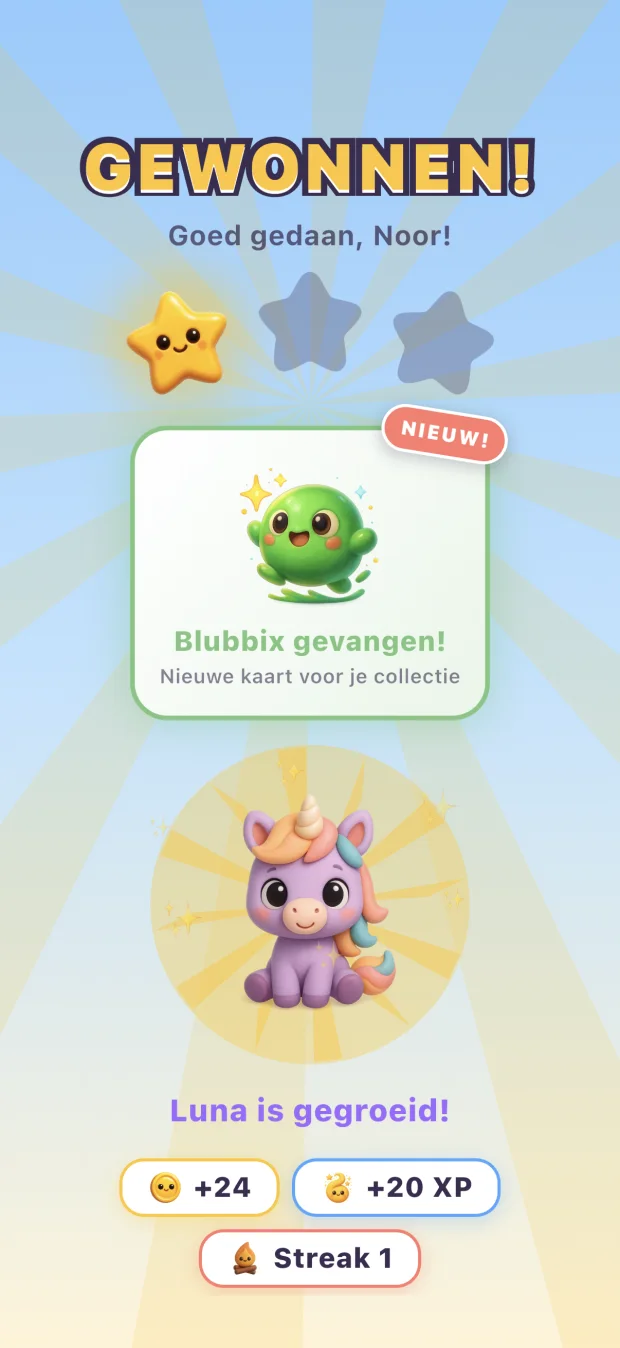 The reward screen after a won round